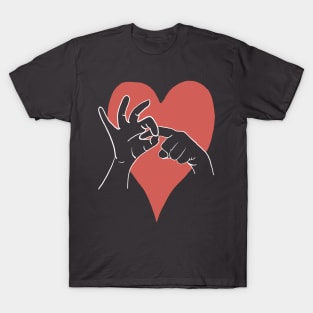 Love gesture - naughty valentines gift rude - dark colours T-Shirt